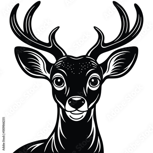 Animal Deer Cutter Friendly Vector Illustration, Cartoons, Clipart, Line Art Design,  Deer-themed vector illustrations, clipart, and line art design, perfect for digital use