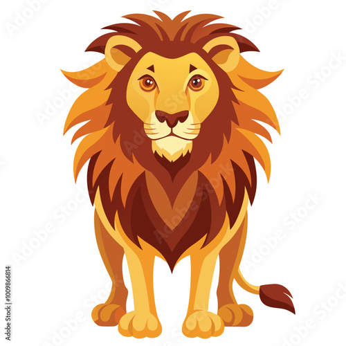 Animal Lion Sublimation Vector Illustration, Cartoon Clipart And Line Art Design, Majestic lion sublimation vector, cartoon clipart, and line art for digital print designs photo