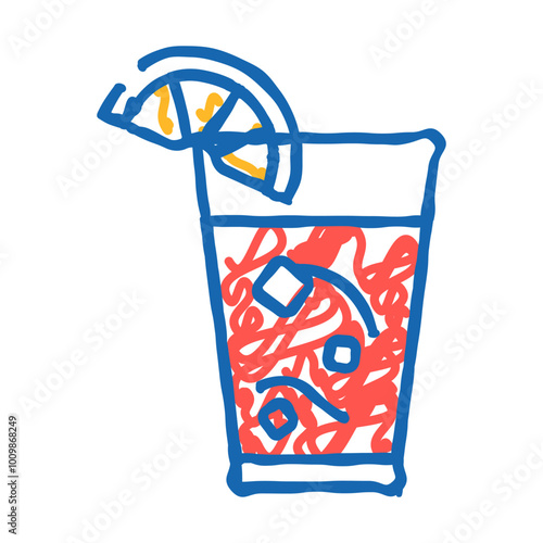 tinto de verano spanish cuisine doodle icon sketch vector. tinto de verano spanish cuisine sign. isolated symbol illustration