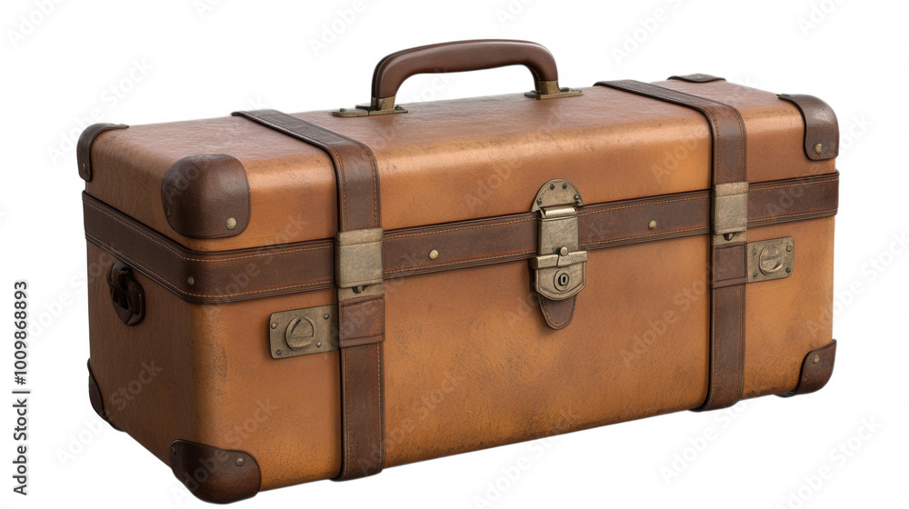 Classic Leather Suitcase isolated on Transparent Background PNG Classic Leather Suitcase isolated on Transparent Background PNG
