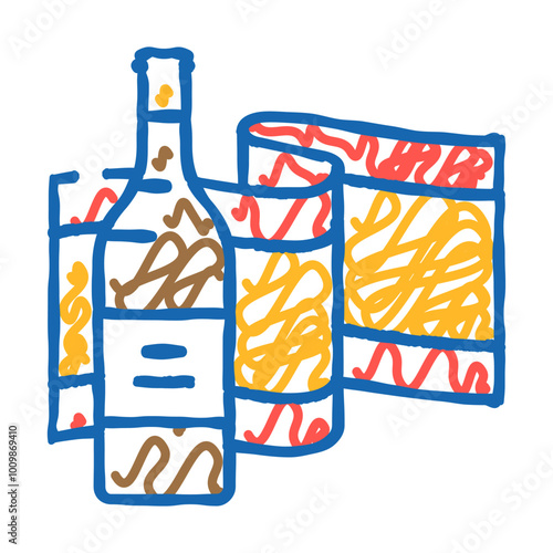 spanish wine spanish cuisine doodle icon sketch vector. spanish wine spanish cuisine sign. isolated symbol illustration