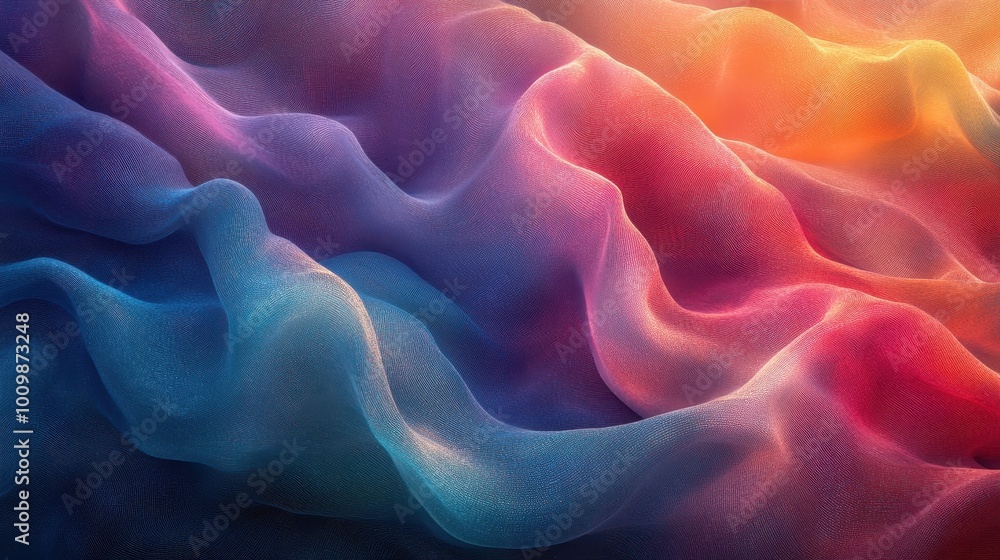 Obraz premium Generative AI abstract image of creative colorful wave with curvy line with texture