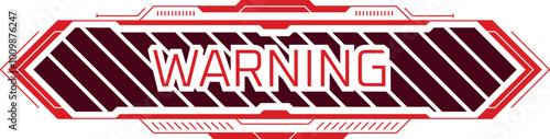 Warning frame. Red cyber hud futuristic window