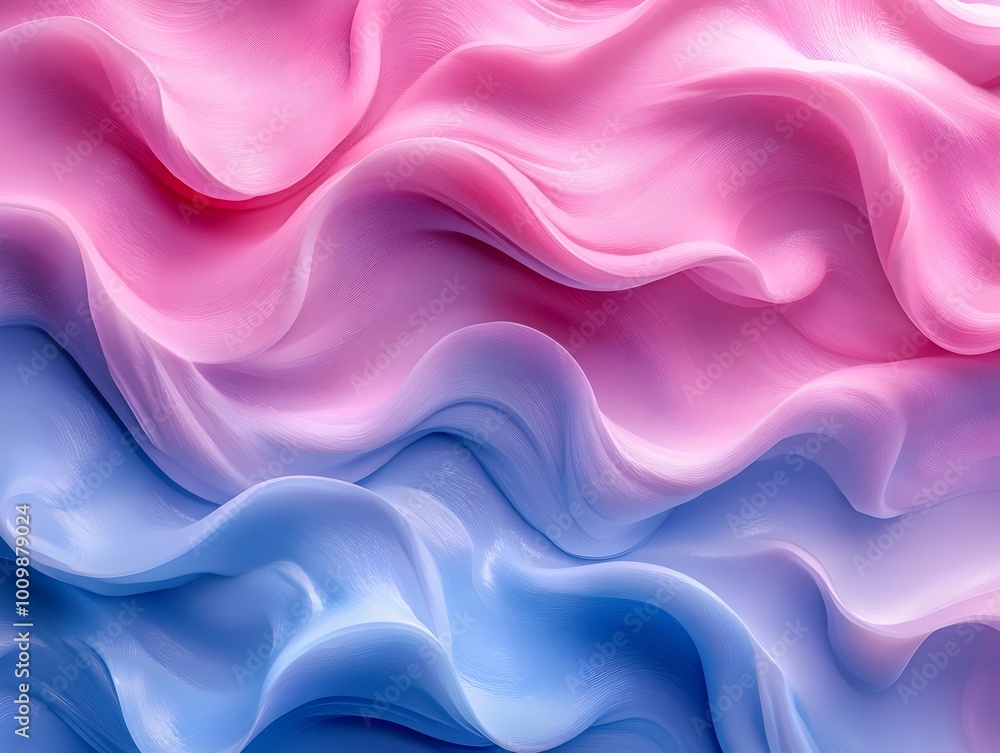 Obraz premium Abstract background with pink and blue waves. A beautiful, soft, and abstract background for your design projects.