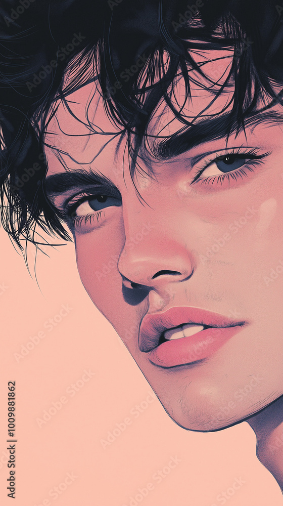 Handsome gay man with messy hair