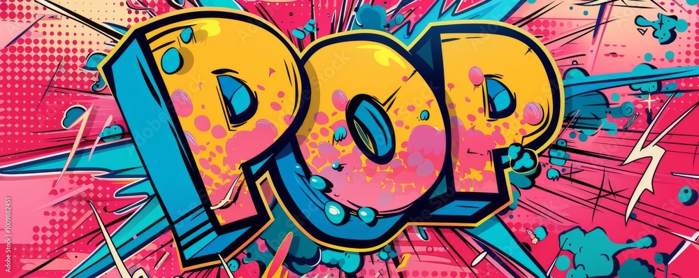 Playful pop art background with Playful pop art background with