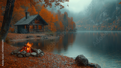 Experience the peaceful ambiance of autumn by the lake with the crackling sounds of a cozy fire and soothing nature. Perfect for relaxation, stress relief, or background ambiance during quiet moments