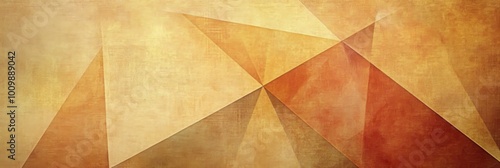 Golden light pale brown orange yellow peach beige Tones Geometric Triangles Grainy Texture. background with Subtle Gradients and Muted Colors 