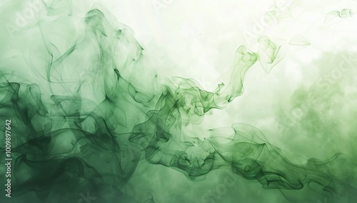 Wallpaper Mural abstract green watercolor ink smoke cloud vector background Torontodigital.ca