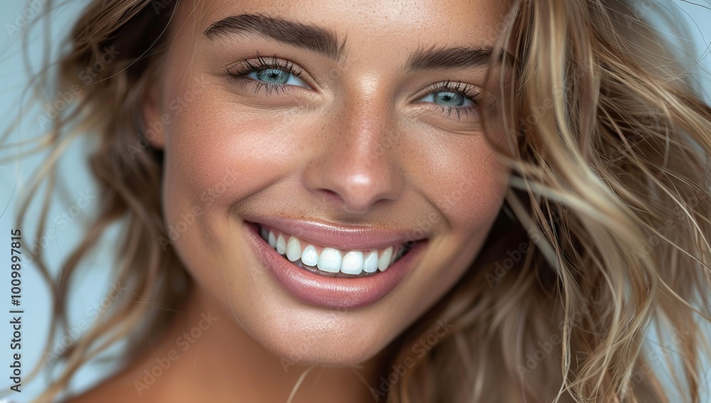 Close up of a beautiful woman smiling with perfect teeth and white skin... Close up of a beautiful woman smiling with perfect teeth and white skin...