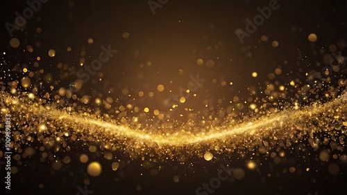 digital artwork background featuring a dazzling display of golden bokeh lights with a gradient of glowing circles that vary in size, creating a sense of depth and movement