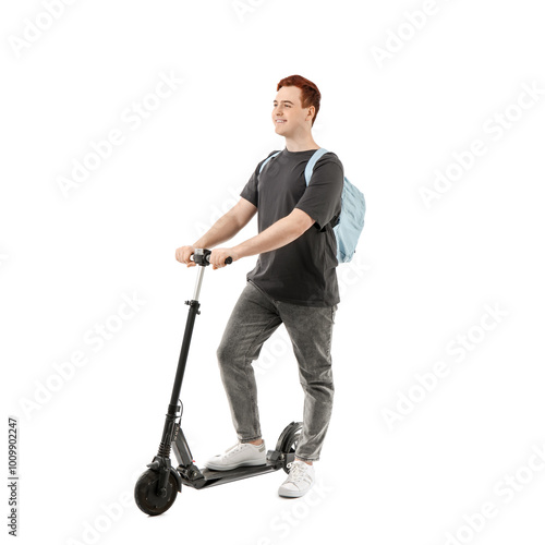 Happy young man with modern...