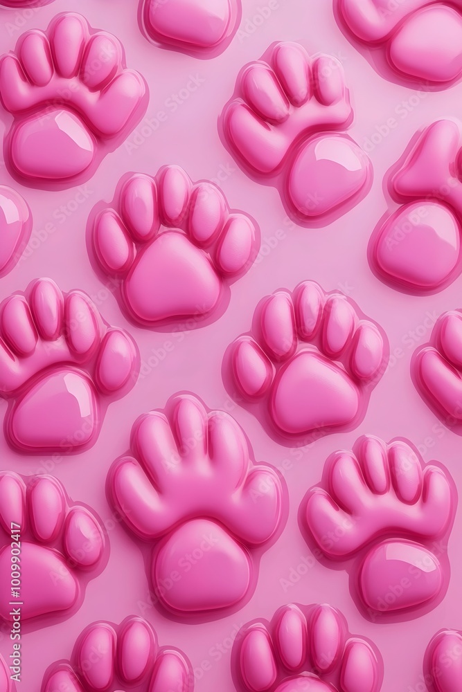 A playful pattern of pink paw prints on a pink background. This image is perfect for adding a touch of fun to your next project. A playful pattern of pink paw prints on a pink background. This image is perfect for adding a touch of fun to your next project.