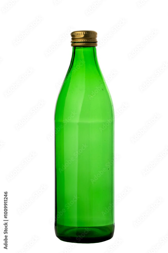empty beer bottle made of brown glass, isolated on a white background empty beer bottle made of brown glass, isolated on a white background