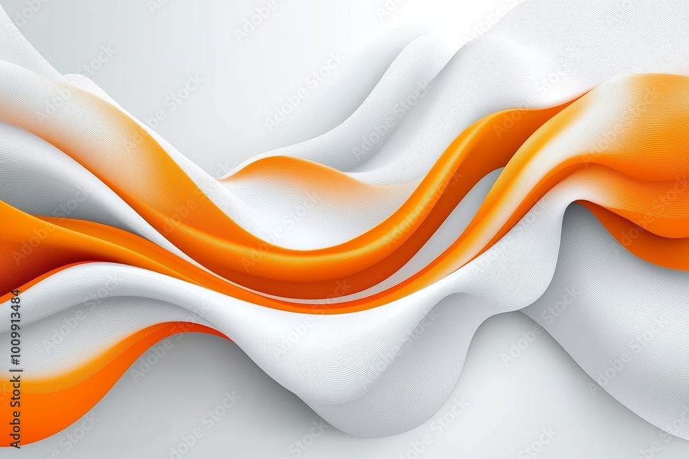 An abstract background featuring flowing waves of white and orange textures with soft gradients and ample copy space An abstract background featuring flowing waves of white and orange textures with soft gradients and ample copy space