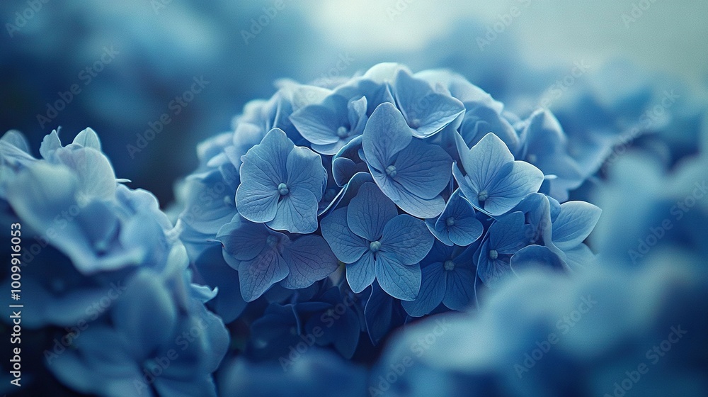 A field of blue flowers in focus, surrounded by a blurry halo A field of blue flowers in focus, surrounded by a blurry halo