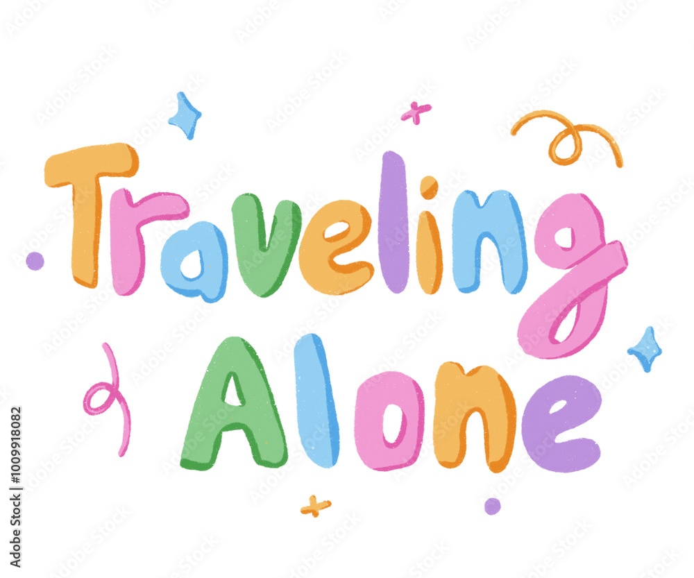 Doodle Hand drawn traveling alone Doodle Hand drawn traveling alone