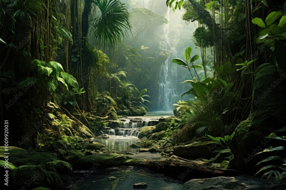 Rainforest vegetation outdoors woodland. Rainforest vegetation outdoors woodland.