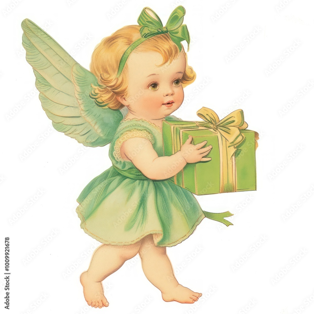 Fototapeta premium Portrait angel paper baby.