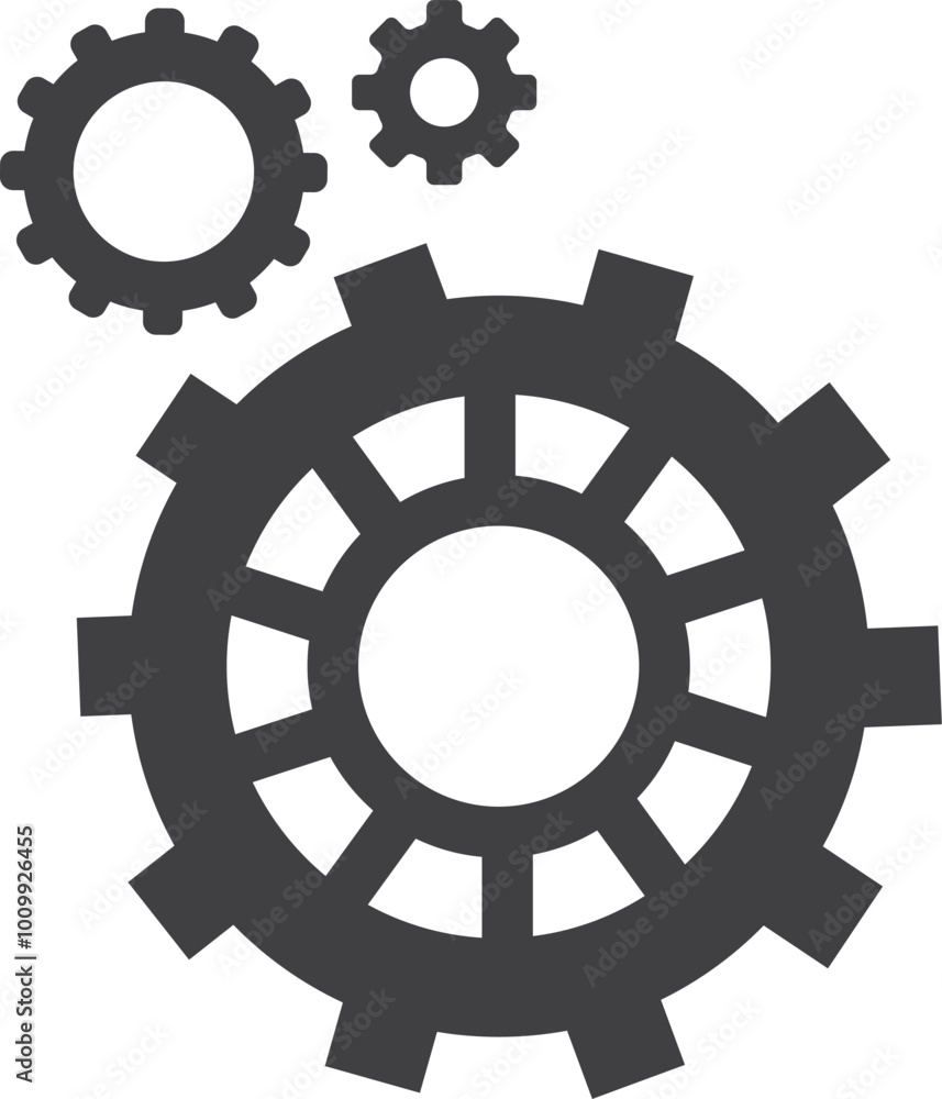 Gears black icon. Cogwheel symbol. Process technology Gears black icon. Cogwheel symbol. Process technology