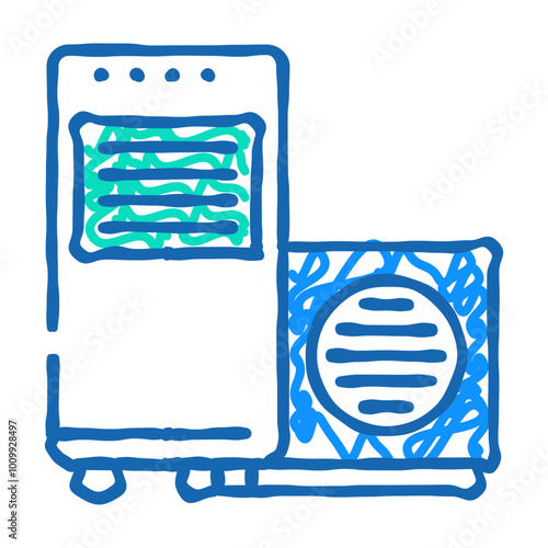 heat pump energy efficient doodle icon sketch vector. heat pump energy efficient sign. isolated symbol illustration