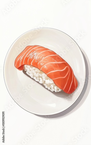 Digital Sushi Art: Salmon Nigiri photo