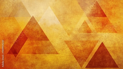 Orange mustard amber hot fire gold yellow lemon Tones Geometric Triangles Grainy grunge Texture. background with Subtle Gradients and Muted Colors 