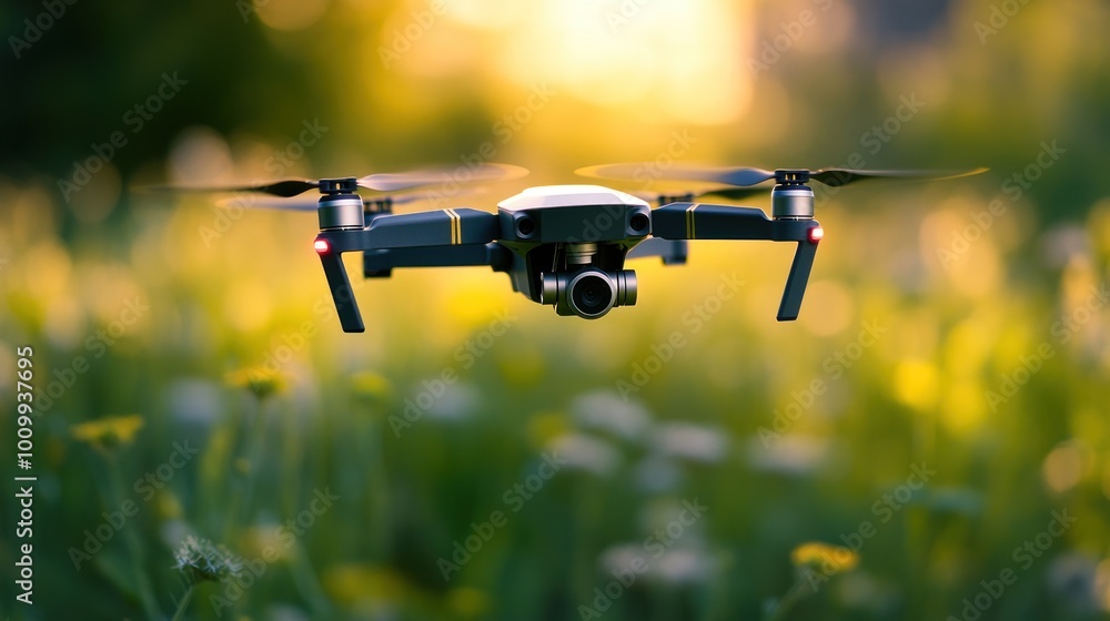 Drone Flying over Field Drone Flying over Field