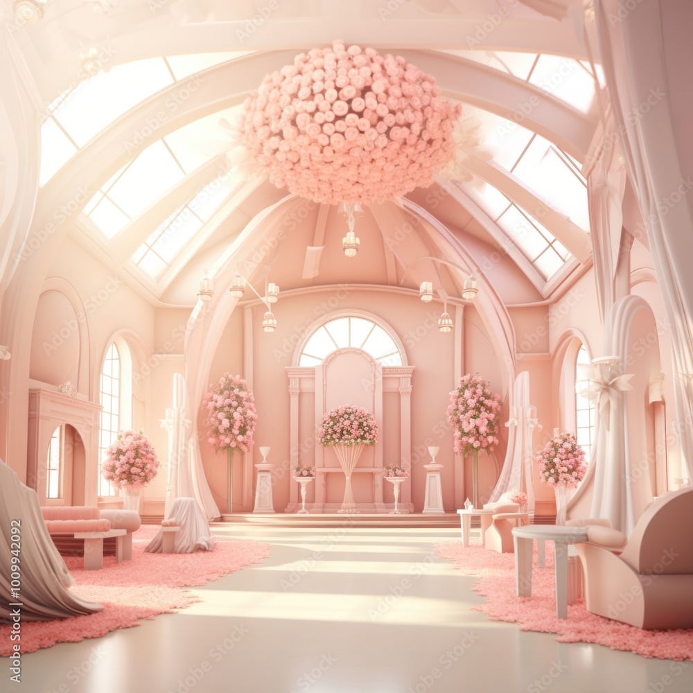 Naklejka premium Architecture building wedding flower.