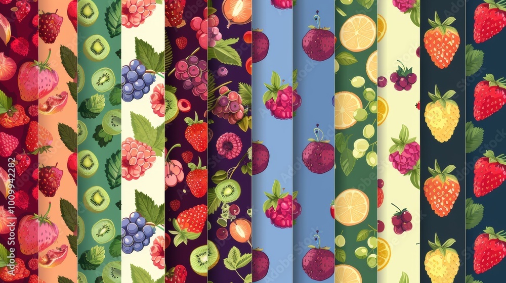 collage of separated fruits banner style collage of separated fruits banner style