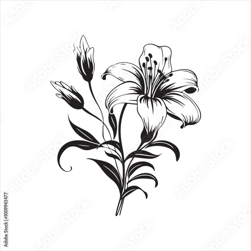 lily of the valley, flower, floral, nature, vector, illustration, leaf, pattern, flowers, plant, design, decoration, spring, art, ornament, summer, blossom, bouquet, element, flora, card, beauty, wall