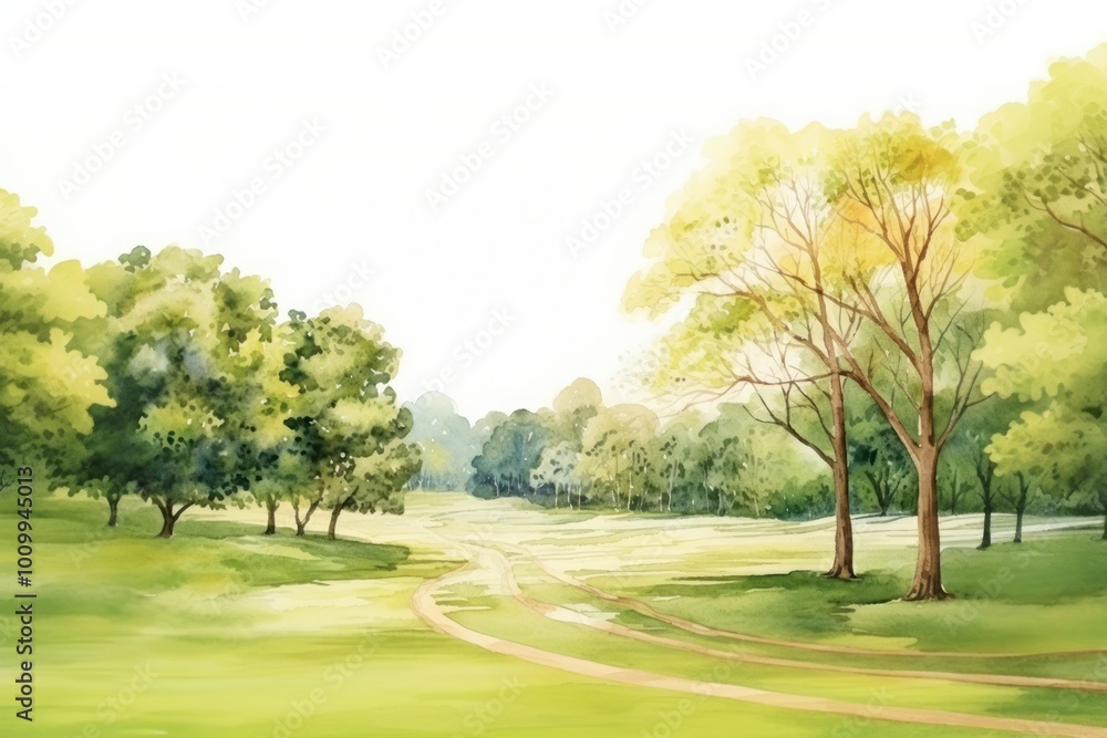 Fototapeta premium Field landscape outdoors morning.