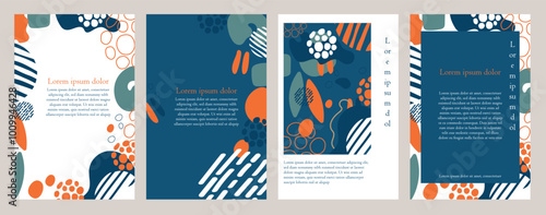 
A set of abstract creative artistic templates featuring bold colors, modern shapes, and clean layouts, ideal for universal cover designs in annual reports, brochures, flyers, presentations.