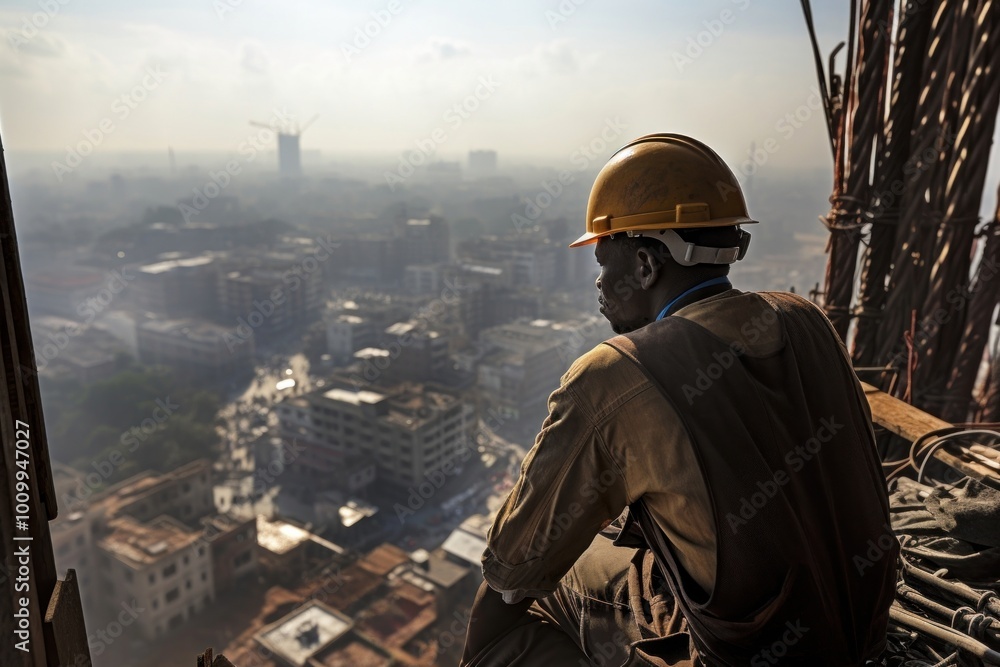 Construction worker building architecture outdoors. Construction worker building architecture outdoors.