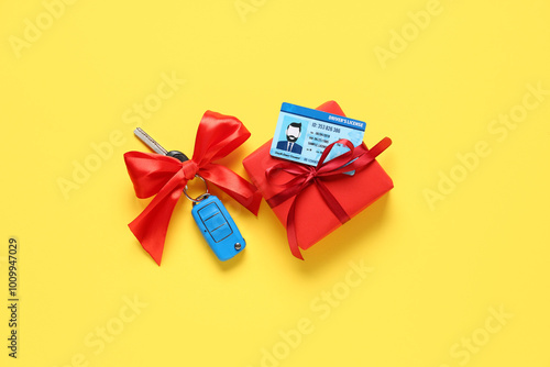 Gift box with keys of new c...