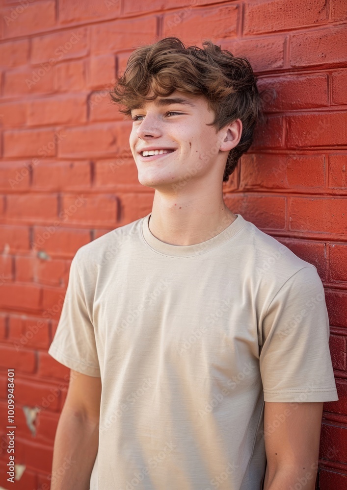 T-shirt portrait brick smile. T-shirt portrait brick smile.
