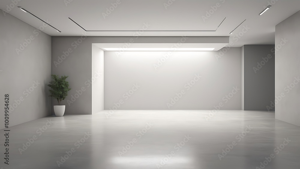 modern, minimalist interior space with a rectangular layout features smooth, light gray concrete walls and a matching floor, creating a sleek and clean aesthetic modern, minimalist interior space with a rectangular layout features smooth, light gray concrete walls and a matching floor, creating a sleek and clean aesthetic