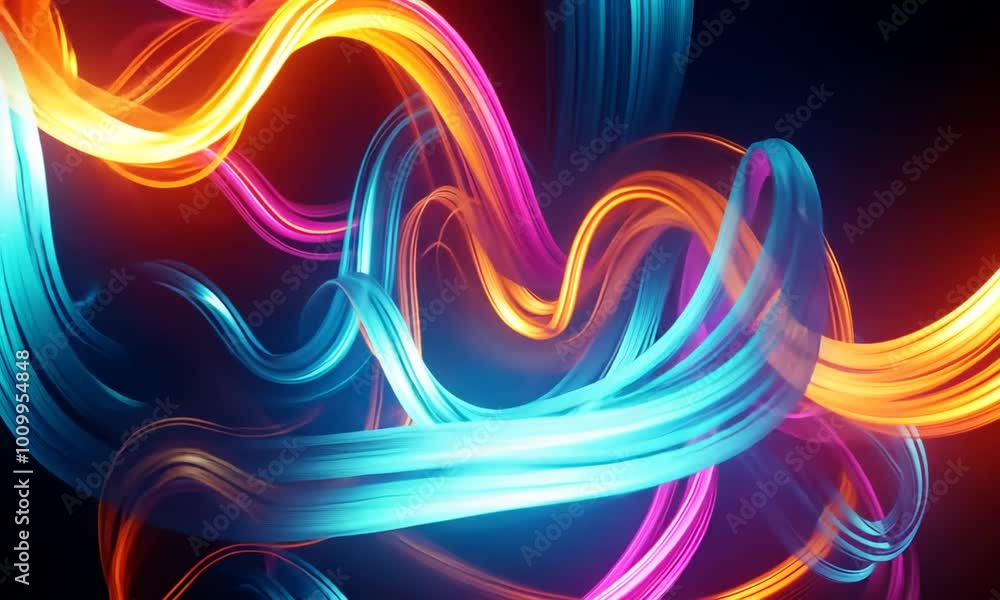Abstract Light Trails in Vibrant Colors