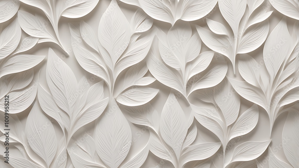 Abstract detailed and intricate wallpaper design featuring a repeating pattern of leaves, vector background Abstract detailed and intricate wallpaper design featuring a repeating pattern of leaves, vector background