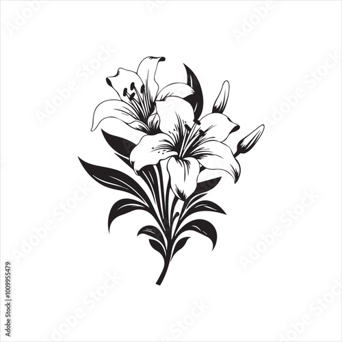 lily of the valley, flower, floral, nature, vector, illustration, leaf, pattern, flowers, plant, design, decoration, spring, art, ornament, summer, blossom, bouquet, element, flora, card, beauty, wall