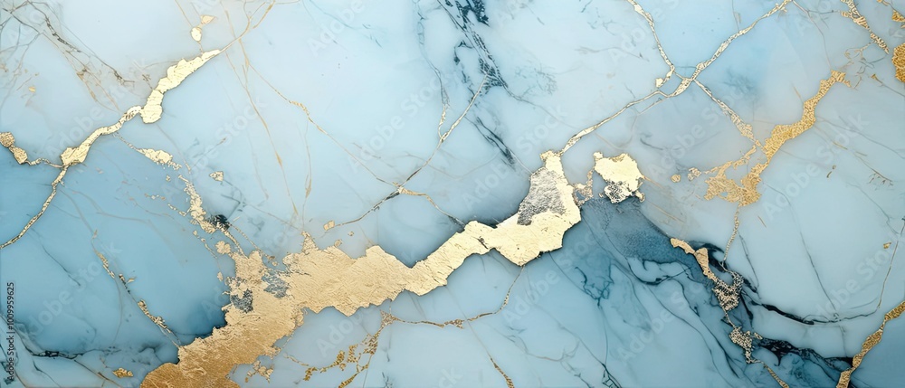 Obraz premium Blue and Gold Marble Texture