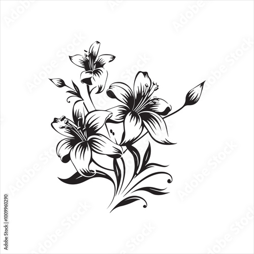 lily of the valley, flower, floral, nature, vector, illustration, leaf, pattern, flowers, plant, design, decoration, spring, art, ornament, summer, blossom, bouquet, element, flora, card, beauty, wall