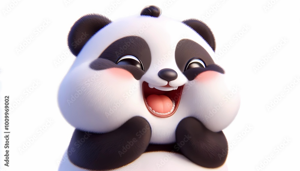 Naklejka premium 3D lachender Panda