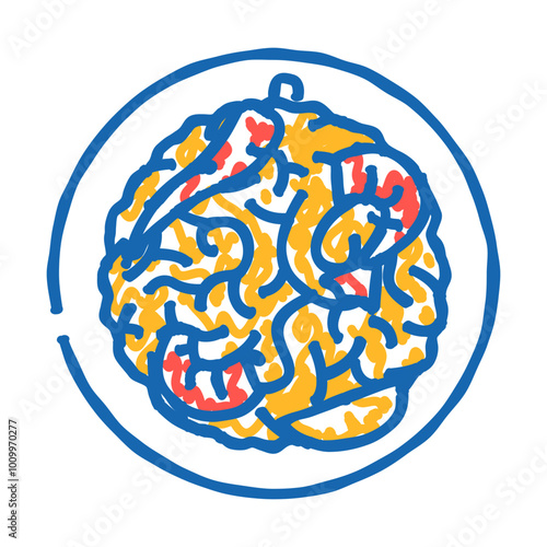 pad thai cuisine doodle icon sketch vector. pad thai cuisine sign. isolated symbol illustration