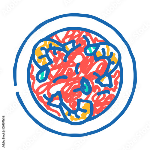 tom yum soup thai cuisine doodle icon sketch vector. tom yum soup thai cuisine sign. isolated symbol illustration