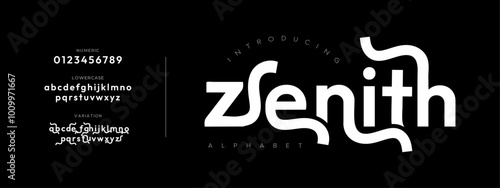 Zenith typography beauty fashion elegant minimalist serif italic fonts decorative wedding vintage retro logos. Minimal luxury font alphabet logo. Vector illustration