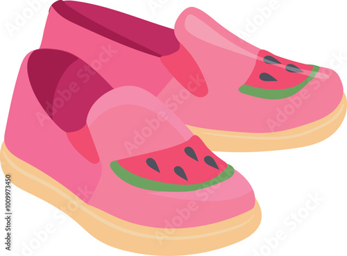 Toddler summer shoes. Infant footwear cartoon icon