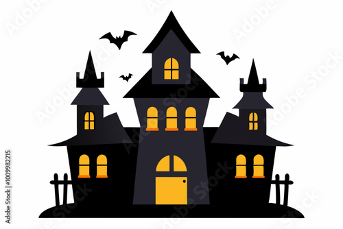 Wallpaper Mural Halloween Haunted House Set Vector illustration Isolated on White Background Torontodigital.ca