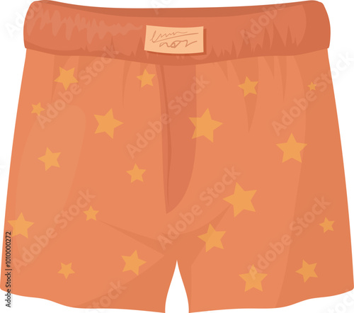 Male underwear cartoon icon. Colorful textile boxers