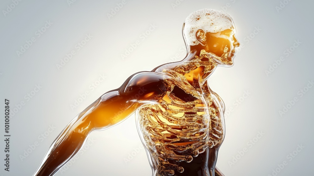 Obraz premium A man's skeleton is shown in a very detailed and realistic way